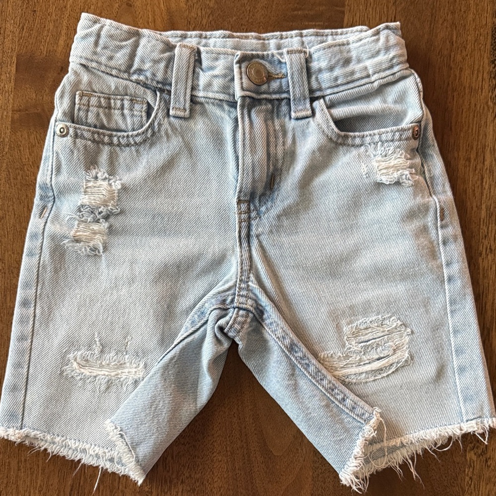 Old Navy Two-Pack Distressed Denim Shorts - Light Blue & Dark Blue - Picture 2 of 8